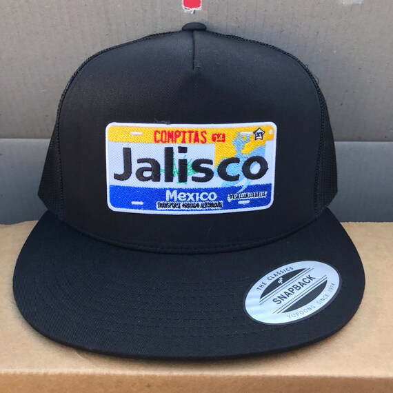 MEXICO hat State License Plate Snapback Flat bill Black Baseball cap JALISCO