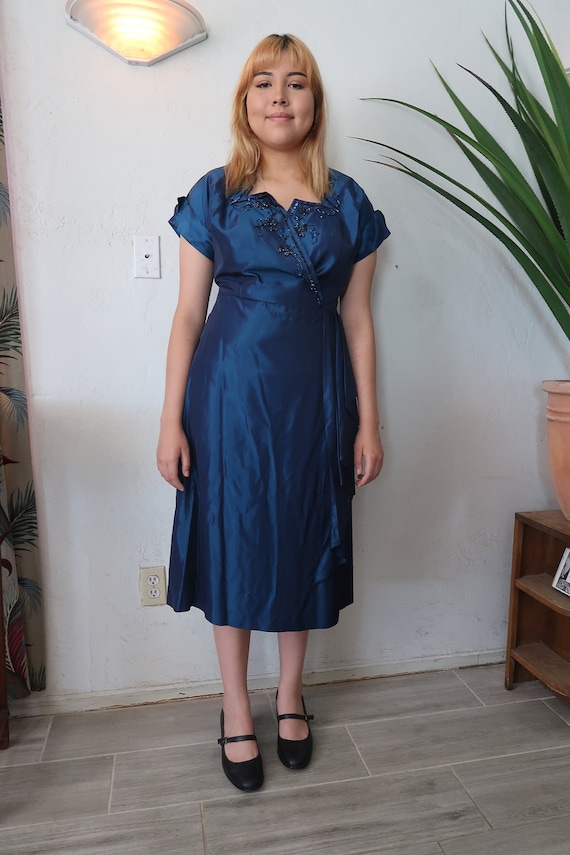 1940s Taffeta party dress large sz