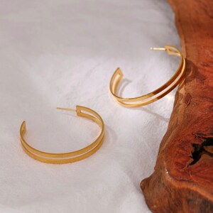 Double Hoop Earring - Stainless Steel Material - Gift Ideas - Hypoallergenic