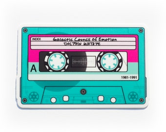 Sticker cassette mixtape sticker Galactic Council of Emotion dauphin mixtape années 80, nostalgie synthwave vibes and love