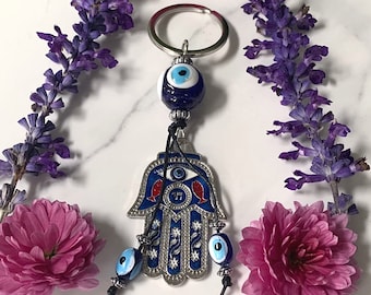 Hamsa Evil Eye Keychain / Evil Eye Key Ring