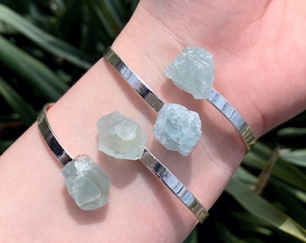 Aquamarine Bracelet / Aquamarine Crystal / Crystal Bracelet / Boho Bracelet / Adjustable Bracelet / Cuff Bracelet