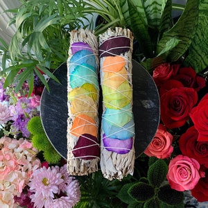 9&quot; Chakra Rose Sauge Blanche / Bâton de Sauge Blanche