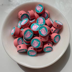Squishmallows Caedyn the Cow Clay Bead 9mm-  Squishmallow Inspired Beads for DIY Bracelets & Accessories