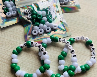 Custom Philadelphia Eagles DIY Bracelet Kits/Super Bowl/Parties/Tailgates/Kids Crafts/Spirit Days