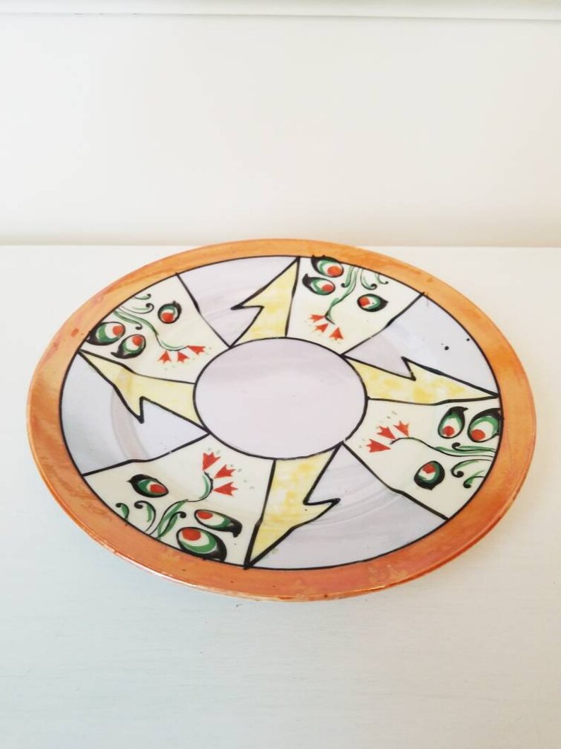 Unique vintage Made on Japan ceramic opal plate