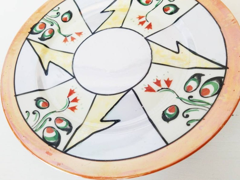 Unique vintage Made on Japan ceramic opal plate