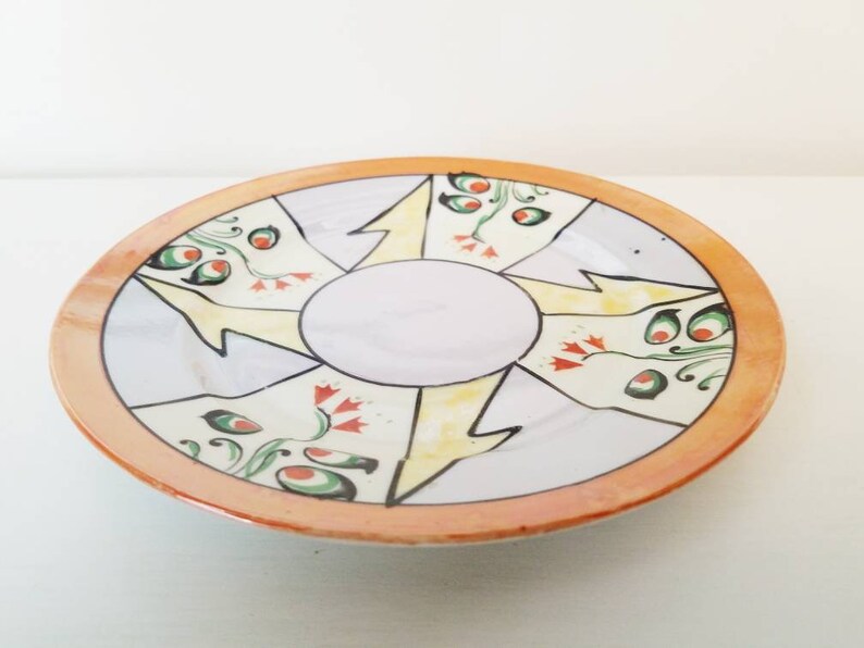 Unique vintage Made on Japan ceramic opal plate