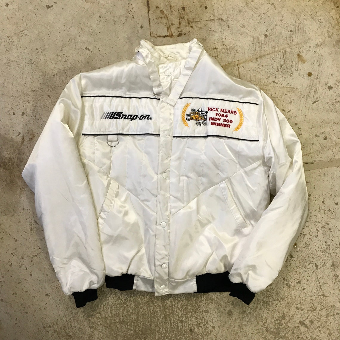 Vintage 1984 SNAP ON Rick Mears Team 1 Satin Jacket Size | Etsy