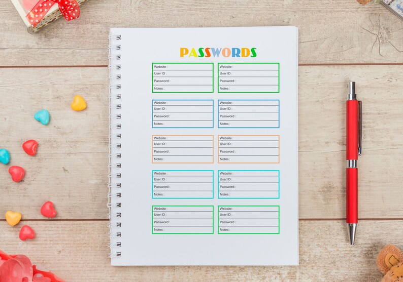 Printable Password Keeper Password Book Password Journal | Etsy