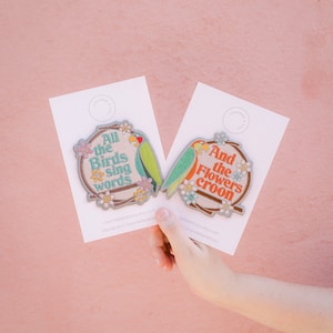 Tiki room birds cute embroidered patch set iron on design