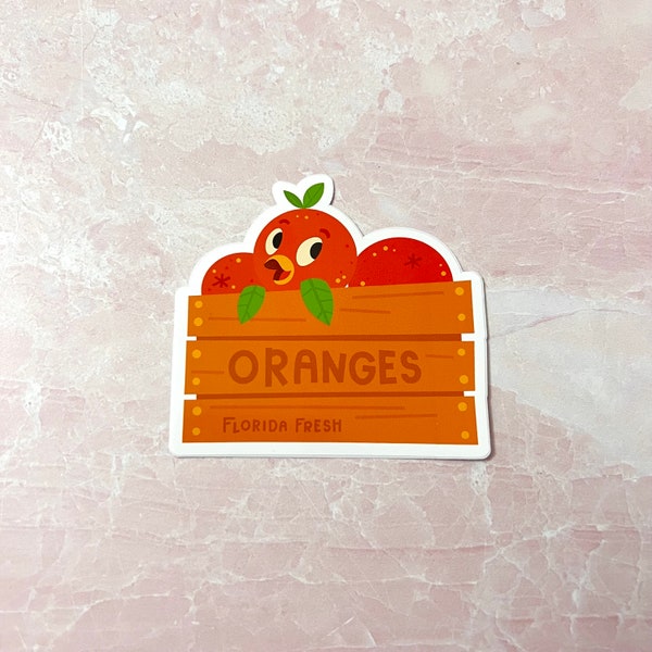 Little orange bird Disney inspired cute vinyl small sticker design