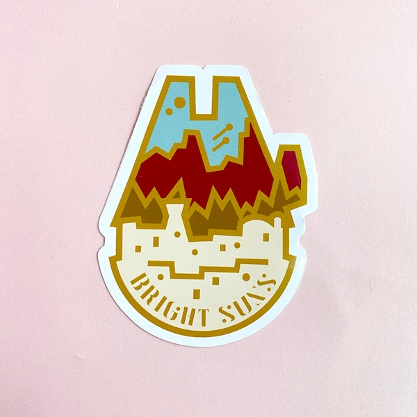 Bright suns galaxy’s edge inspired Disney attraction cute vinyl small sticker design