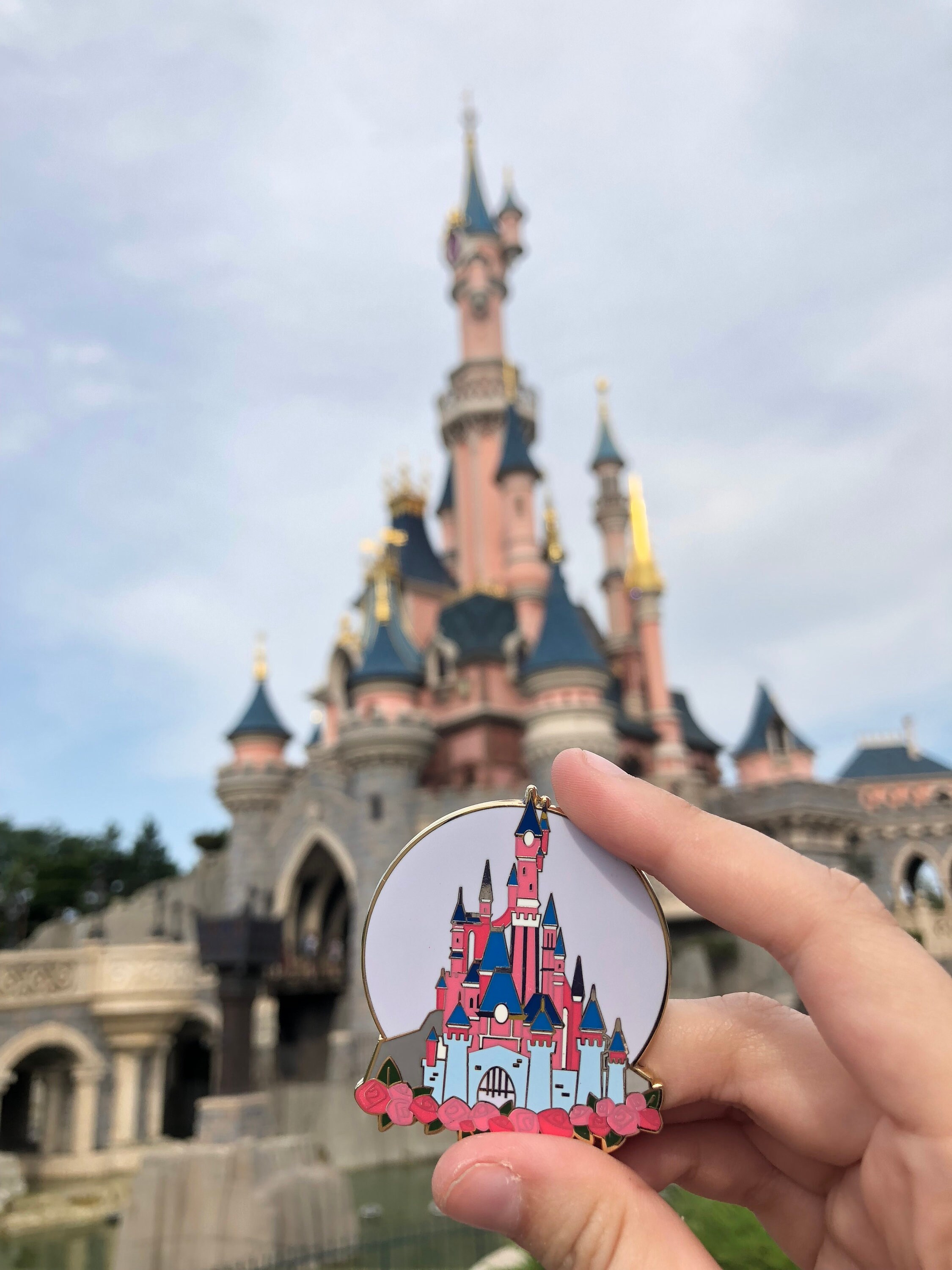 Hard Enamel Pin Disneyland Paris Disney Castle Inspired Floral Etsy India