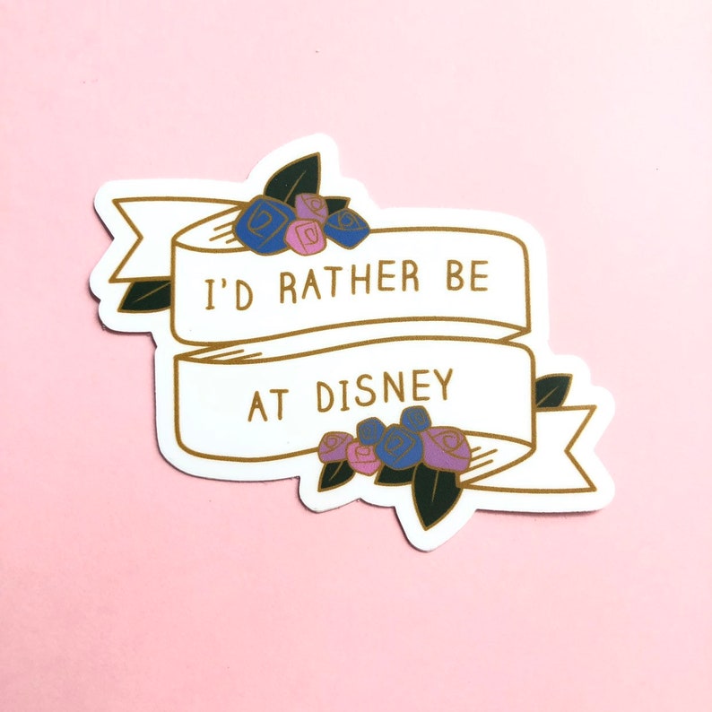 I d Rather be at Disney  cute  vinyl small sticker  design Etsy