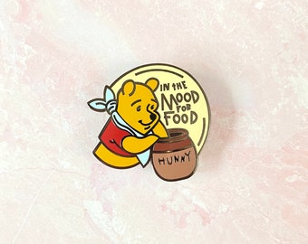 Winnie the Pooh in the mood for food inspired enamel pin || lapel pin