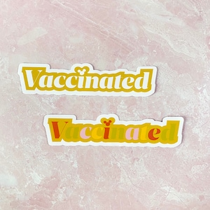 Vaccinated cute vinyl small sticker design