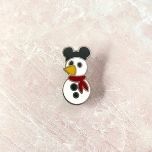 Mickey hat snowman winter enamel pin cute disney inspired pins