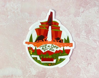Zip a Dee Doo Dah Splash Mountain inspiriertes niedliches kleines Vinyl-Aufkleber-Design