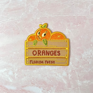 Orange Vogel Citrus Swirl Disney Snack süß gestickter Patch Eisen auf Design