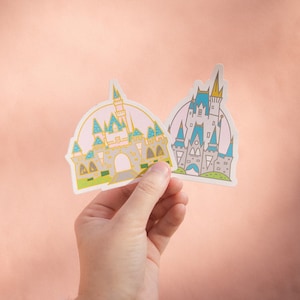Disney World and Disneyland Castles cute vinyl small sticker design
