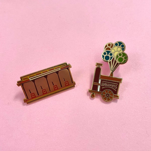 Main Street Charm pin series mini pins disney attraction inspired hard enamel pin