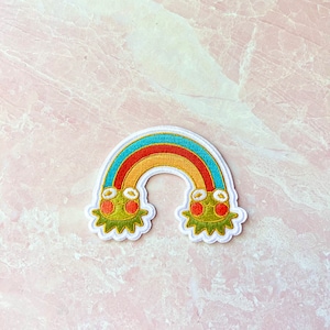 Kermit rainbow connection disney inspired cute embroidered iron on design