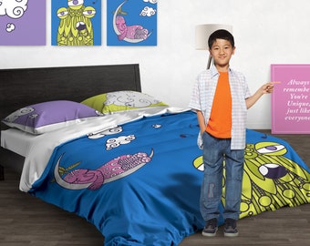 Galaxy Bettwäsche-Set Twin – Weltraum-Design Mit Planeten | 100% Polyester, Waschbar | Für Kinderzimmer & Weltraum-Fans