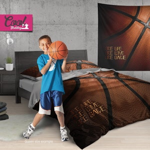 MarCielo juego de cobertor de 2 piezas para camas Queen para niños y  adolescentes con estampado de pelotas de baloncesto, fútbol, fútbol  americano