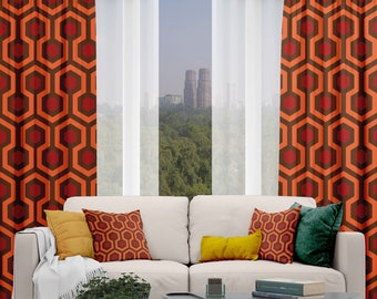 Horror Window Curtains – Redrum Pattern Drapes – Spooky Style Rod Pocket Panel – Gothic Decor, C21
