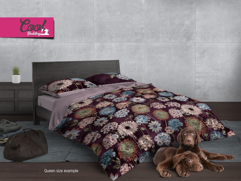 Bohemian Bedding Hugging and Decorative Pillow Covers #188 Floral Pattern Bed Linen Watercolor Flowers Bed Sheets