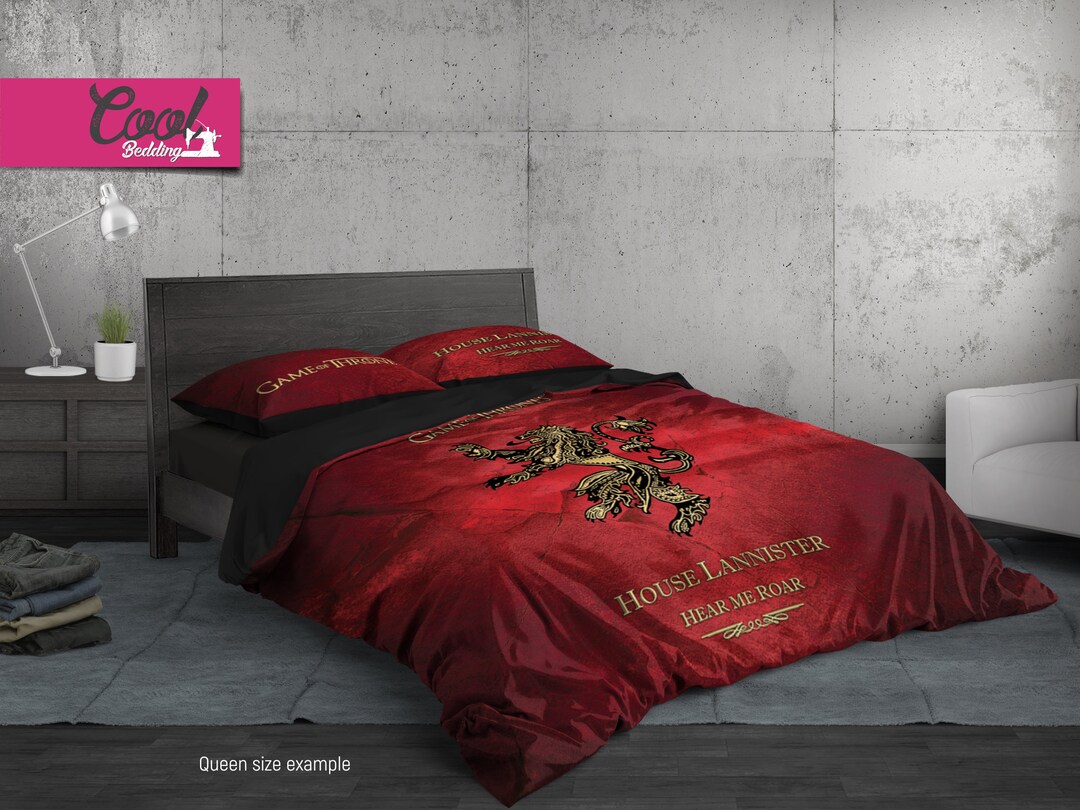 On Sale Queen Bedding GOT Duvet Cover Red Color Comforter