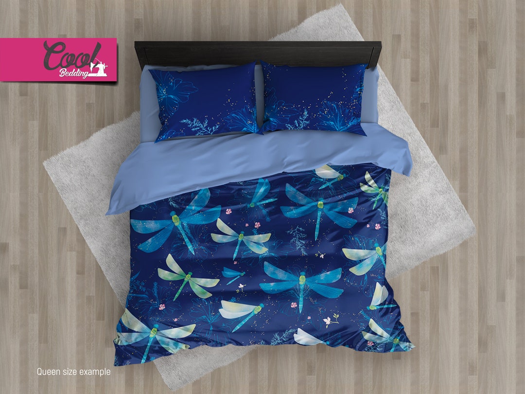 Dragonfly Bedding Set, Contemporary Duvet Cover Set, Bohemian Bedding
