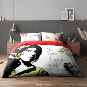 Singer Duvet Cover – &quot;I&#39;m No Good&quot; Pop Star Bedding Set – Designer Hand-Drawn Comforter and Artistic Bed Coverings by CoolBedding, B04