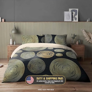 Modern Bedding Set - Geometric Circle Duvet Cover - Contemporary Decor, 281