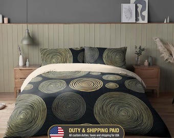 Modern Bedding Set - Geometric Circle Duvet Cover - Contemporary Decor, 281