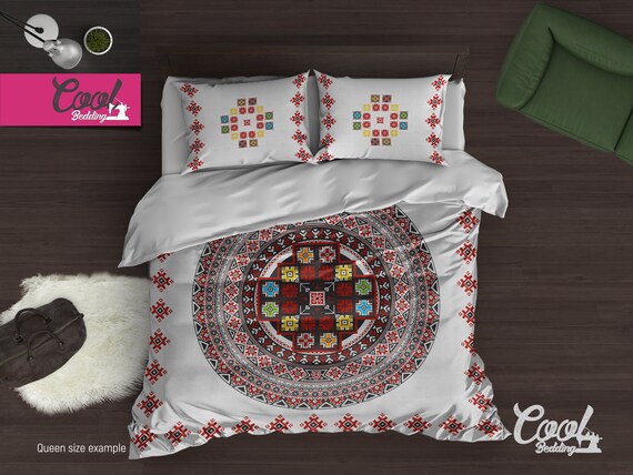 Vintage Bohemian Bedding Mexican Folk Duvet Cover Tribal Etsy