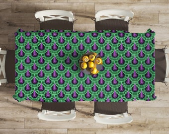 Classic Horror Movie Tablecloth: Green Purple Spooky Table Runner, T11