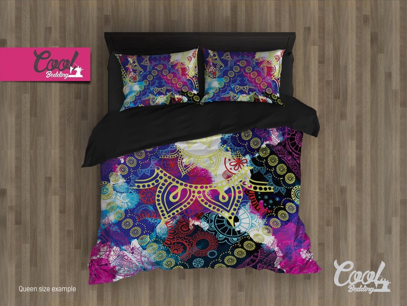 Bohemian Bedding Radiance Mandala Duvet Cover Set Tie Dye Image 0