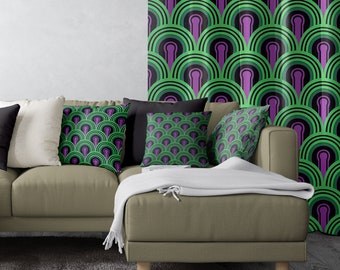 Horror Movie Room Curtains: Spooky Geometric Drapery, C22