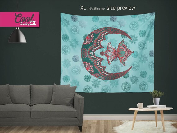 light blue mandala tapestry