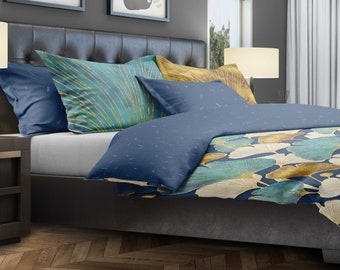 Ginkgo Leaf Bedding Set: Reversible Tropical Duvet Cover, RB02
