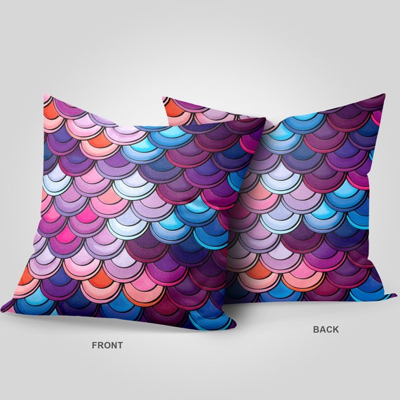 Mermaid Pillow Covers Pillow Shams Mermaid Scale Pillow Case With Zipper Decorative Cushion Covers Throw Pillow Euro Shams P14 Etsy