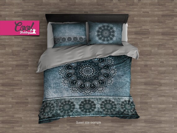 Cool Mandala Bedding Set Boho Style Duvet Cover Boho Chic Etsy
