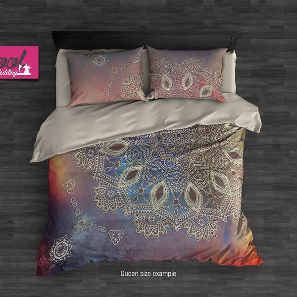 Chic Home Mandala Duvet Cover Set, Boho Chic Comforter Set, Bohemian Bedding Set, King, Queen Duvet, Pillow Covers 25