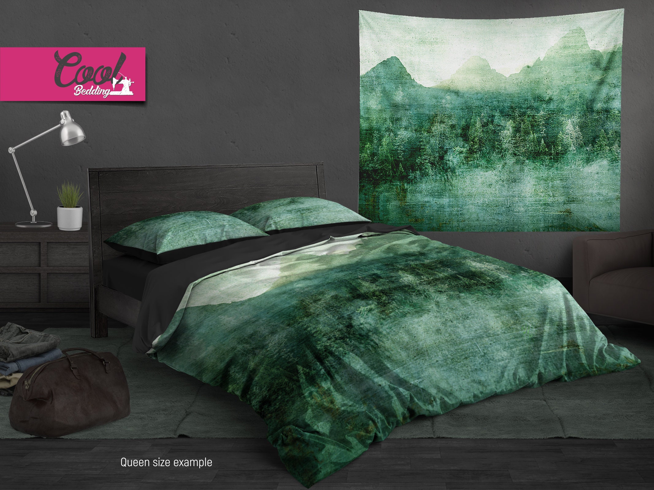 Beddingoutlet Forest Queen Bed Sheets One Piece Coniferous Tree
