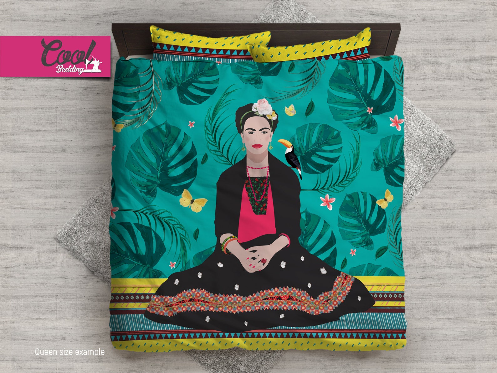 Frida Bedding Set Vintage Comforter Kahlo Duvet Cover Old Etsy