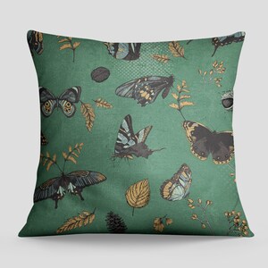 Vintage Throw Pillow Covers, Butterfly Cushion, Pillow Cases only, Designer Decorative Euro Shams, P30