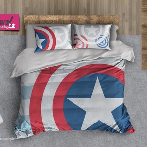 Kids Bedding Set, Captain Star Comforter, Duvet Cover for kids, Handmade Bed Sheets, Designer Sheet Set, 229