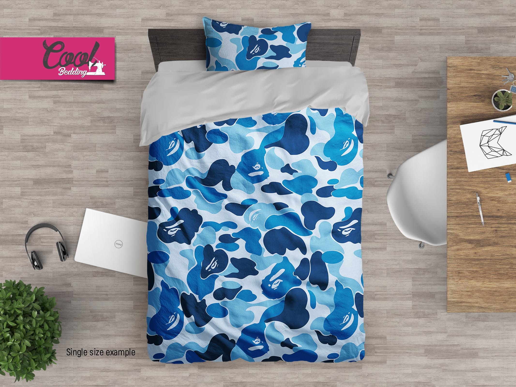 Blue Camo Duvet Cover Camouflage Bedding Comforter Set Camo Etsy